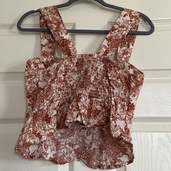 brown and cream babydoll tank top - Picture 3 of 4